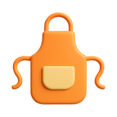 Obraz premium Orange apron with pocket, designed for cooking or crafting, adds playful touch