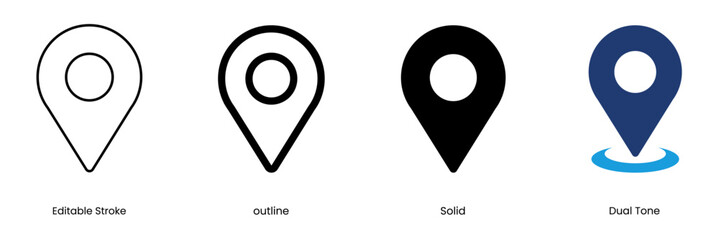 location icon outline and solid icon