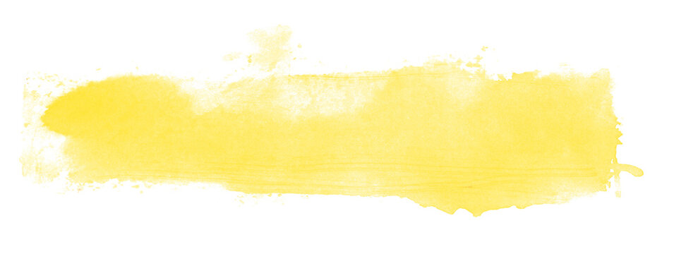 Wasserfarbe in gelb - Gemalter Farbstreifen