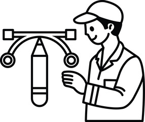 A man is drawing a picture with a pencil