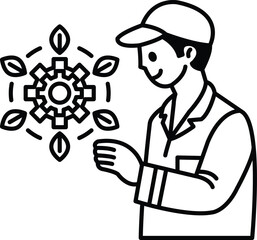 A man is holding a leafy green object