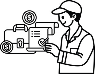 A man is holding a piece of paper with a check on it