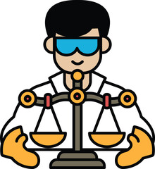 A cartoon man wearing a lab coat