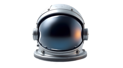 astronaut helmet illustration with visor and technical design, isolated on transparent background—perfect for science, space exploration, and futuristic artwork.