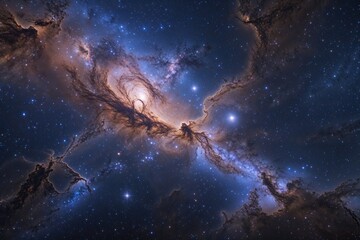 Fototapeta premium Breathtaking Nebula Space Background Featuring Galaxies and Stars in the Night Sky