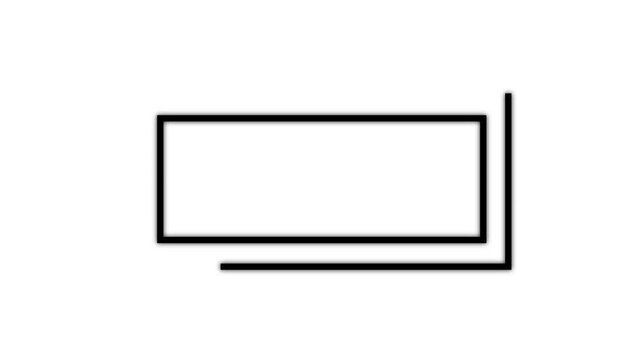 Simple line creating a rectangle animation in 4K. Logo name or title reveal animation template expanding and vanishing lower third animation.