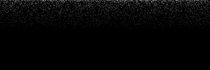 Glitter silver background. White sequin twinkle powder. Sparkle glow spray effect on black banner. Magic star. Shimmer luxury texture. Abstract party frame. Vector illustration