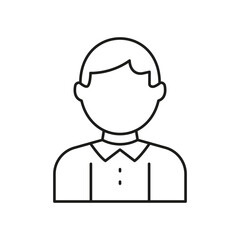 Obraz premium Male Avatar Line Icon. User Profile, Account Representation, And Identity Outline Symbol. Personal Information And Online Presence. Editable Stroke. Isolated Vector Illustration