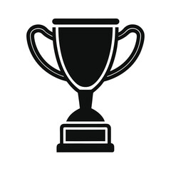 Black and White Trophy Icon Illustration