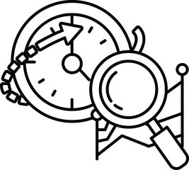 clock with a circle and a arrow pointing to the right