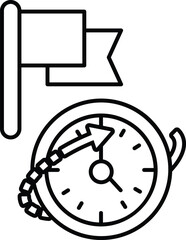 Obraz premium clock with a flag in the background