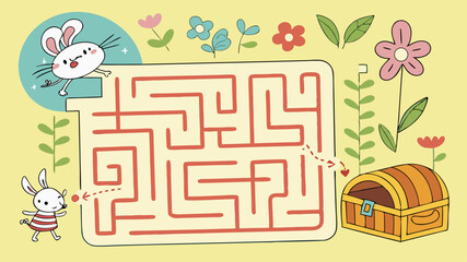 Simple Maze Game Icon - Child-Friendly Design

