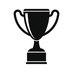 Black and White Trophy Icon Illustration