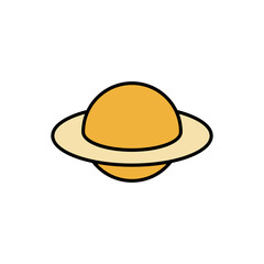 Celestial Rings A Simple Illustration of a Planet with Rings