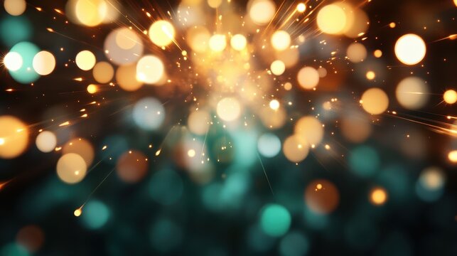 An abstract representation of vibrant sparks and bokeh lights, creating a mesmerizing dance of colors that evokes feelings of joy, wonder, and creativity in every viewer.