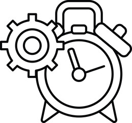 clock with a gear next to it