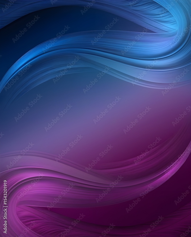 Wall mural swirling waves of blue and purple create a dynamic and fluid abstract design. the gradient of colors