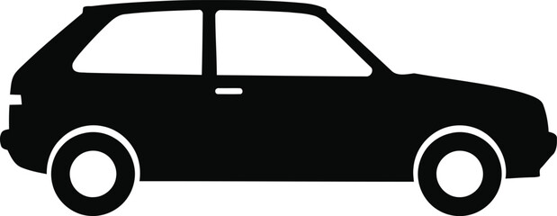 Minimalist Car Silhouette Vector on White Background