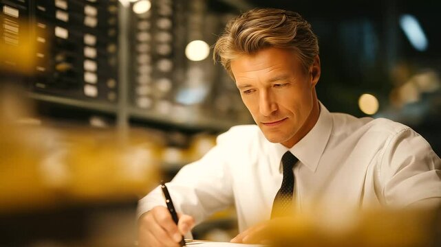 Manager labeling an empty directory slot with a focused look
