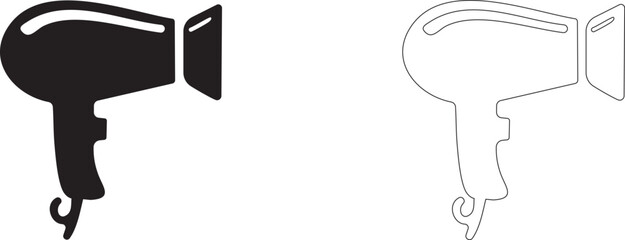 Hair dryer. Vector styling icon.