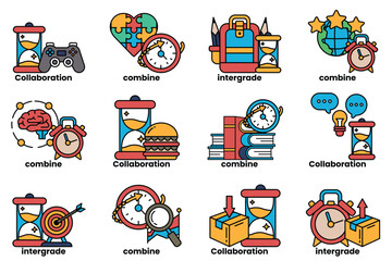 A variety of clocks, each with a different color and design