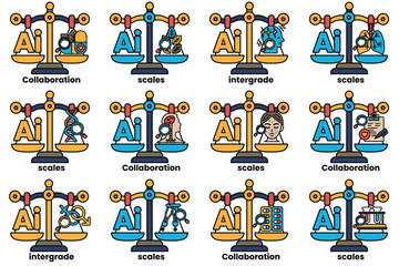 The image is a set of scales with different weights on each side