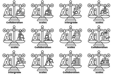 The image is a set of scales with different weights on each side