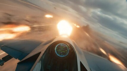 Fighter Jet in Aerial Combat Action Epic Air Battle Aviation Warfare - Powered by Adobe