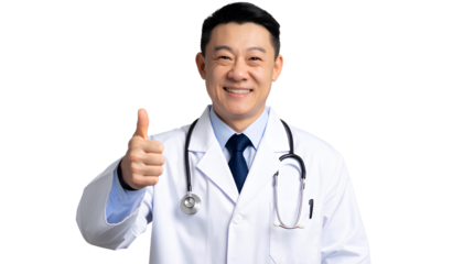 Telemedicine Doctor Giving Thumbs Up  Isolated on Transparent Background PNG
