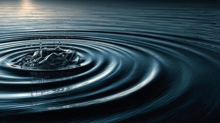 Dark Blue Water Drop Ripples Texture