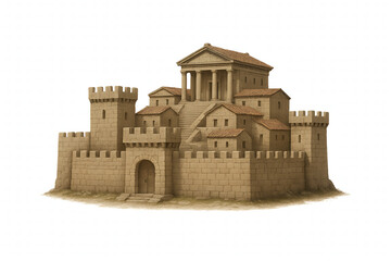 Roman Fortress with Towers and Gate