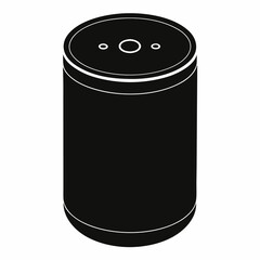 smart speaker silhouette vector black on white backgroun