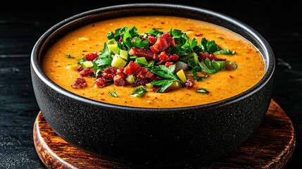 Creamy Bacon and Corn Chowder in Rustic Bowl