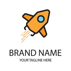 Modern rocket launch logo for tech startups, logo for business company
