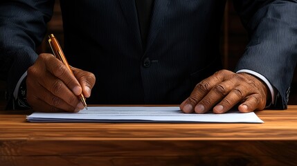 Businessman Signing Important Documents