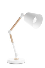 Stylish modern table lamp isolated on white