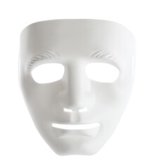 One plastic theatre mask isolated on white