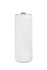 One tin can of refreshing drink isolated on white