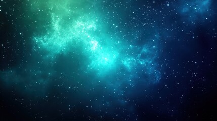 Fototapeta premium A vibrant view of the Milky Way galaxy, showcasing countless stars and cosmic dust in a deep blue and teal space background.