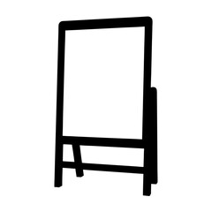 Fototapeta premium Black silhouette of a sandwich board with blank white display area