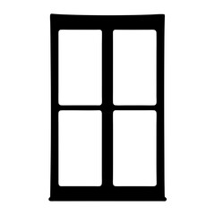 Black and White Silhouette of a Window Frame Divided Into Four Panes