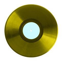 One color vinyl record on white background