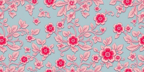 Intricate, flowing floral lace ribbon pattern, seamless design,  wallpaper,  digital
