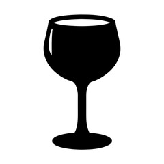 Elegant minimalist silhouette of a wine glass on a plain background
