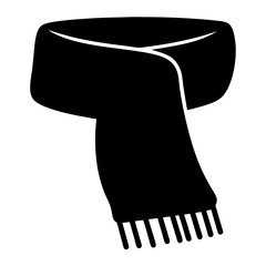 Stylish black scarf with fringe, a perfect accessory for cold weather