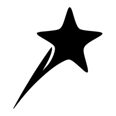 Stylized black star shooting upwards on a clean white background image © Atique