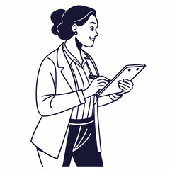 Professional woman using tablet digital device business