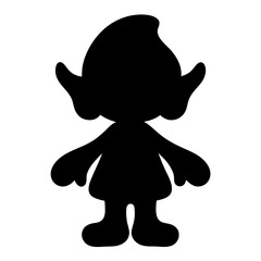 Silhouette of a charming and mysterious whimsical character with pointy ears