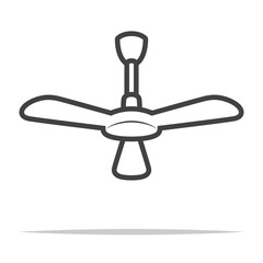 Ceiling fan outline icon transparent vector isolated