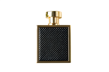 Luxury Black and Gold Perfume Bottle Elegant Fragrance Design
